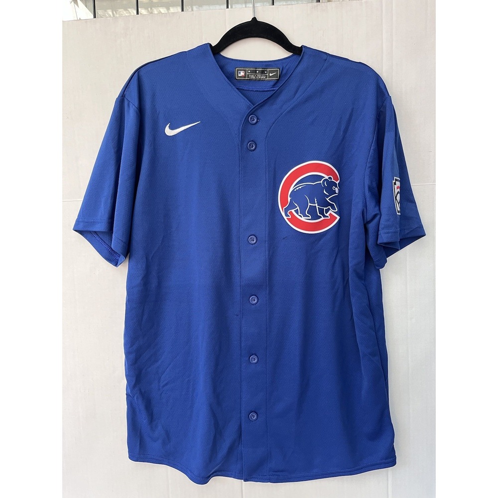 Chicago Cubs Nike Jersey Material‎ T-Shirt Mens MLB Baseball Henley M Pre-owned